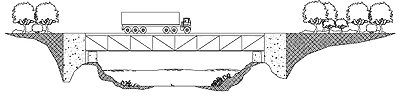 Side View steel through truss diagram side view
