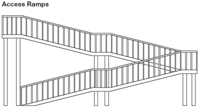 Access Ramps pedestrian bridge diagram